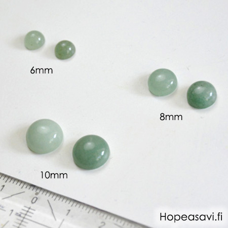 Aventuriini, vaalea vihre, vrin svy uniikki, pyre, 8mm, 1kpl