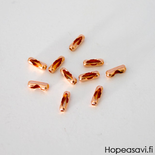 Kupariketju, pallohelmi (2.5mm), puhdasta kuparia, 30cm *Nyt mukaan 1 kpl liitinosa/tilaus*