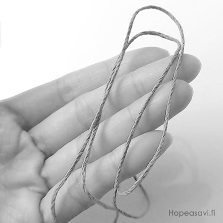*Mallikappale* Hamppulanka TUMMA SININEN, kuvassa ST-01, laadukas kestv (jykk/ei veny) silitetty lanka, 1mm, noin 9m