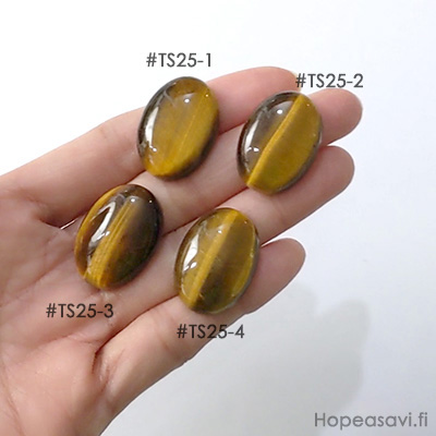 Tiikerinsilm, aito luonnonkivi, pyrhiottu kapussi, soikea, kuvassa #TS25-4, koko 25x18mm, 1kpl *Tarjous*