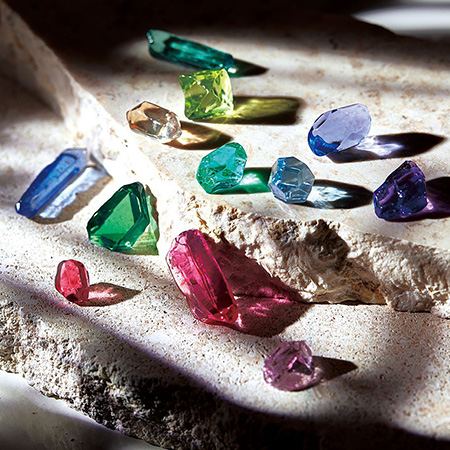  *Uutuus* Muotti, joustava ja lpinkyv, "MINERAALI A" Mineraalien muotoisia koristeita, askarteluun (UV-Led hartsi)