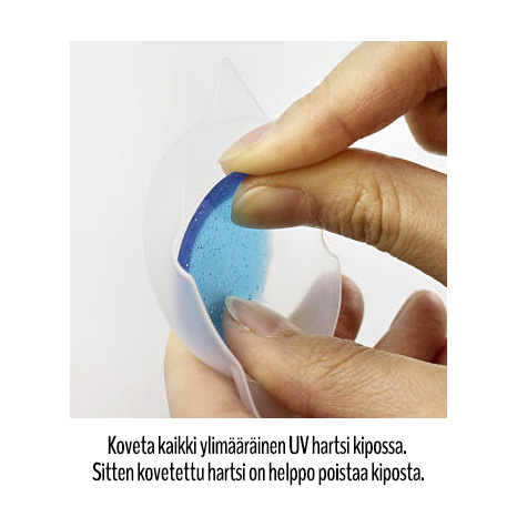 Kippo: Palettikippo UV-hartsitihin, vrien sekoittamiseen, nokka hartsin kaatamiseen, PIENI 73x20x52mm, 3 kpl