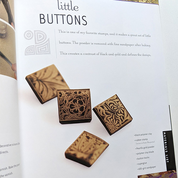 *Mallikappale* Polymeerimassa kirja: Creative Stamping in Polymer Clay  24 projects, kuin uusi
