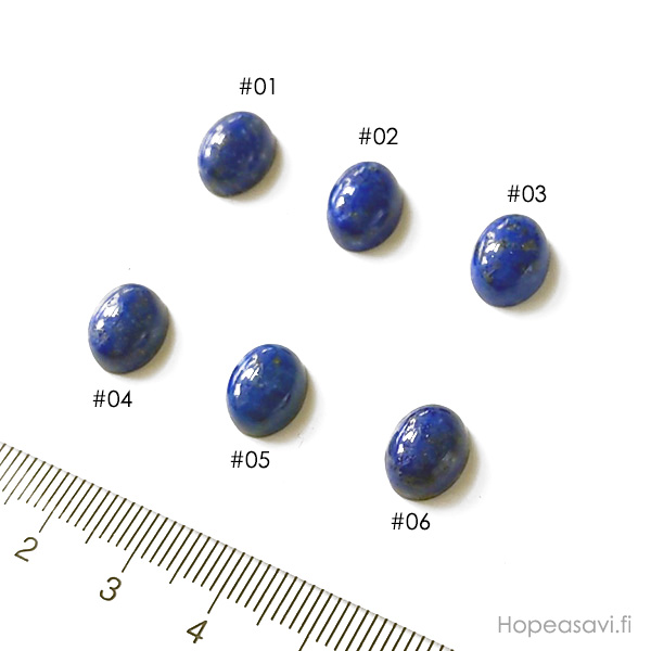 Lapis, kapussi, soikea 10x8mm, paksuus noin 4.7mm, kuvassa #01, uniikki kivi